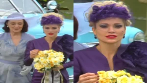 Cristina casando de vestido roxo em  Alma Gêmea 